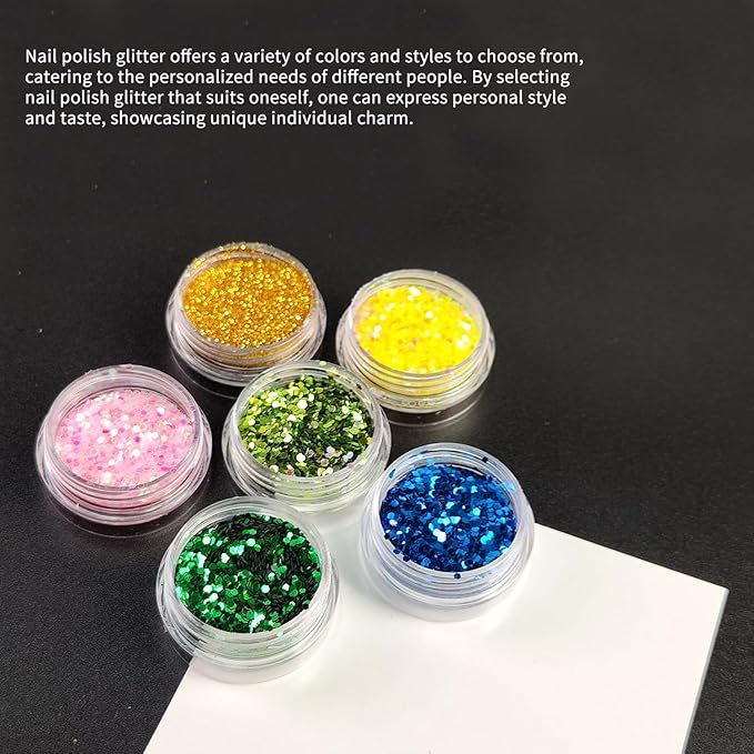 6Pcs Nail Cuticle Oils Nutrition Oil Pen and 18Colour Nail Glitter for Dazzling Nail Art Professional Quality Glitter for Nails