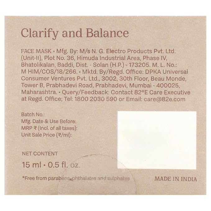 Manjishtha Mud Clarifying Mask Mini for Women - 0.5 oz Mask