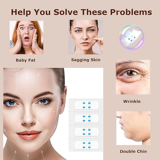 Face Lift Tape Invisible,132PCS, for Double Chin, Wrinkles, Saggy Skin Lifting, Face Lifter Tape