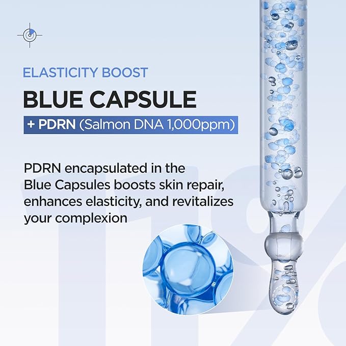 P.CALM Blue Capsule 11 Serum – PDRN & Caffeine for Intense Moisture, Plumping Effect, Elasticity, and Radiant Skin, Korean PDRN Serum (30ml / 1.01 fl.oz)