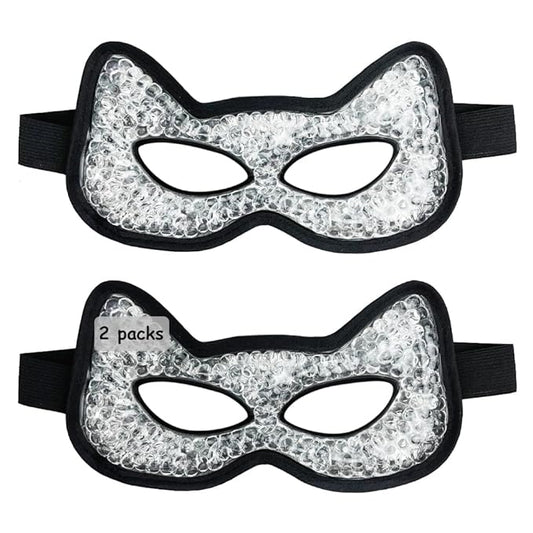 Cooling Eye Mask, Gel Eye Mask Hot Cold Use, Cold Eye Mask for Puffy Eyes, Dry Eyes, Headaches, Migraines, Sinus, Dark Circles (2 blue)