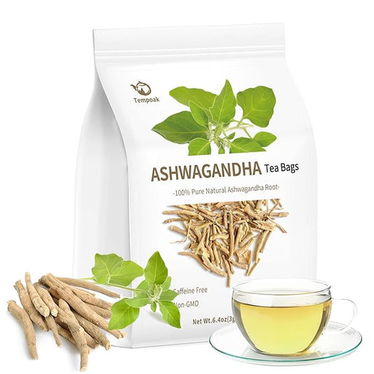 Ashwagandha Root Tea Bags - 60 bags Pure & Natural Ashwagandha Root Herbal Tea, Caffeine Free, No Additives
