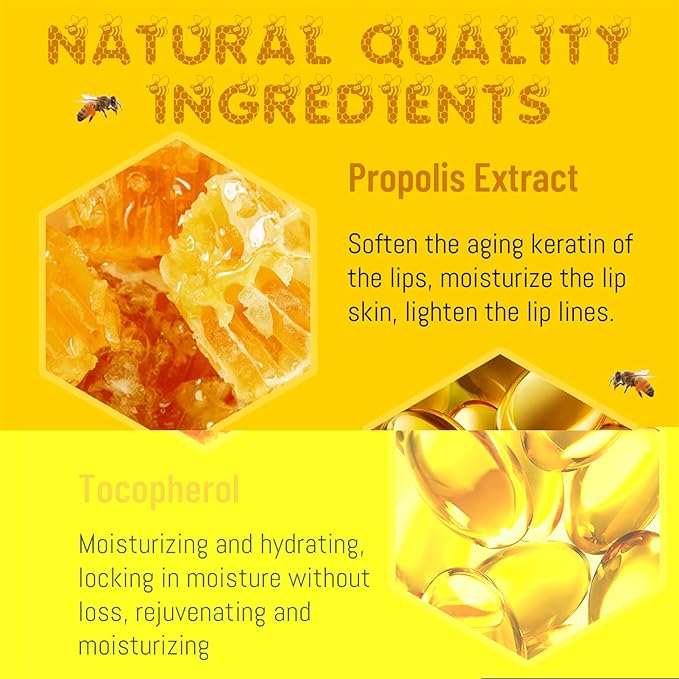 Honey Pot Lip Balm for Dry Cracked Lips - Strawberry Scrub Exfoliator & Moisturizer, Hydrating With Wand, Lip Sleeping Mask (4pcs)