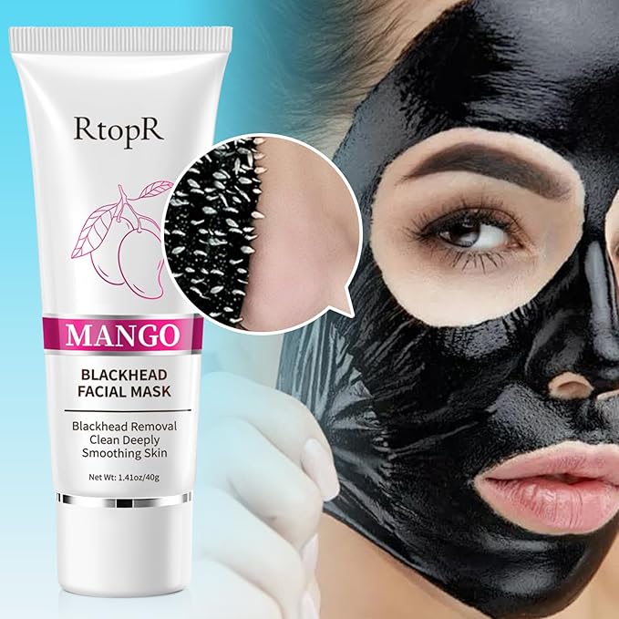 RtopR Blackhead Remover Peel Off Mask for Face,Black Blackhead Face Mask，Blackhead Remover Nose Pore Strip for All Skin Types