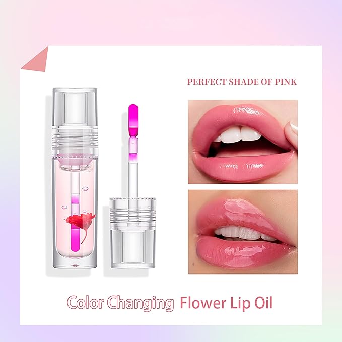 Flower Lip Oil, Hydrating Lip Glow lines