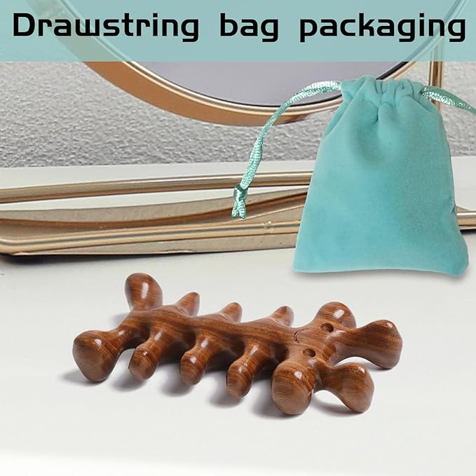 Frestyle Natural Wood Wide Tooth Hair Comb Head Scalp Massage No Static Green Sandalwood Hair Pick Wooden Comb for Women Men Kids Hair Neck Hands Legs Caring Tool (Cute Insect), Brown