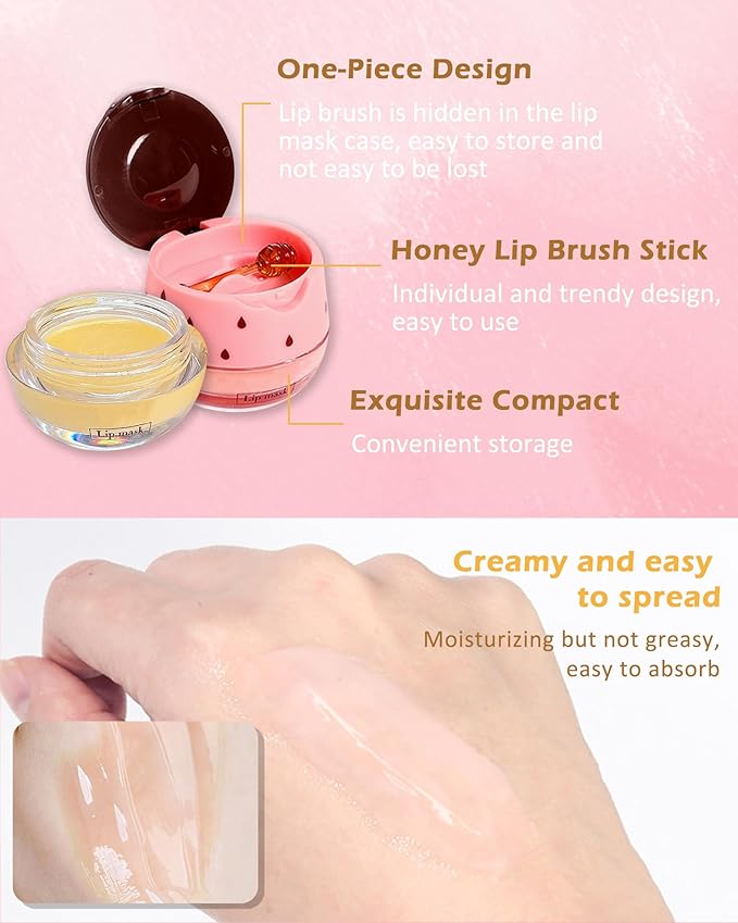 2Pcs Bee Lip Balm Honey Pot Exfoliator
