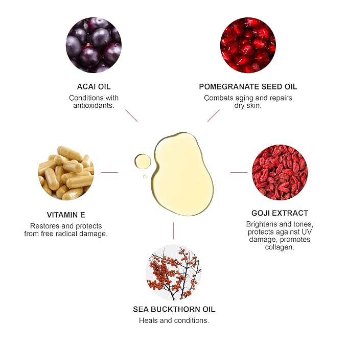 100% PURE Super Fruit Nourishing Oil Hydrating Skincare Face & Body Moisturizer, Rejuvenating Plant-Based Boost for Dry Dehydrated Skin - Vegan - 1oz