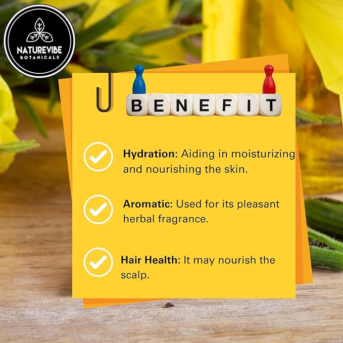 Naturevibe Botanicals Evening Primrose Oil 32 Ounces | 100% Pure and Natural | Great for Skin Care and Hair Care