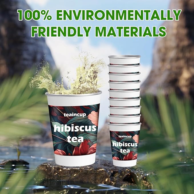 Organic Tea Sampler – 10 Eco-Friendly Tea Cups for Hot or Iced Teas, Premium Loose Leaf Teas Variety Pack – Jasmine, Chamomile, Hibiscus, Lemon Balm, Green Tea