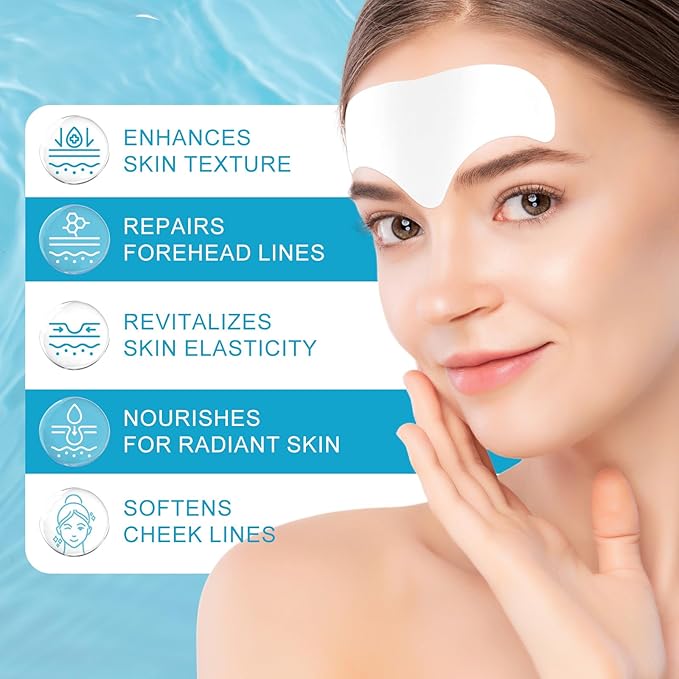 Forehead Wrinkle Patches 12pcs, Forehead Wrinkles Treatment, Overnight Face Wrinkles Patches for Women, Smooth and Soften Forehead Wrinkles & Lines,with Collagen, Aloe Vera,Vitaminer