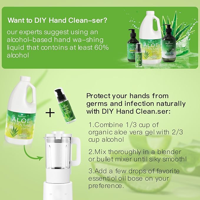 Aloe Vera Gel, 100% Aloe Vera Extracted from Freshly Cut Pure Aloe Leaves, Pure Aloe Vera Gel for Skin Care like Deeply Soothing, Firming, After Shave, Sunburn Relieve(Family Pack)