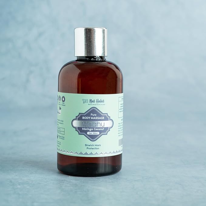 Pure Moringa Coconut Maahu, Ayurvedic Body Massage Oil, 100ml