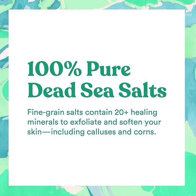 ASUTRA Invigorating and Therapeutic Foot Soak + Pedicure Pumice Stone (Dead Sea Salt w/Tea Tree & Peppermint Oils), 16 oz - Helps to Soften Calluses, Corns, and Cracked Feet