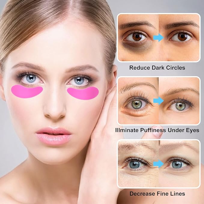 5 Pairs Silicone Under Eye Patches, Reusable Under Eye Mask Pad, Lower Lash Isolation Pads Skin Care Beauty Tool for Reduce Wrinkles and Fine Lines