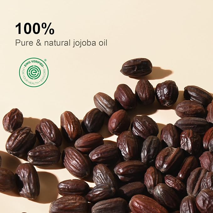 Pure Jojoba Oil EWG Verified 16 fl oz, 100% Natural Jojoba Oil for Hair, Skin & Face, Cold Pressed Unrefined, Deeply Moisturizing Body oil Carrier Oils for Essential Oils Mixing