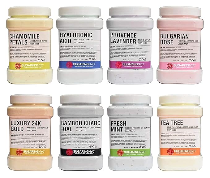 Sugaring NYC Vajacial Jelly Mask Peel-Off Bikini, Underarms Area Peel Mask - Bamboo Charcoal with Pieces of Rose- Professional Size 23oz