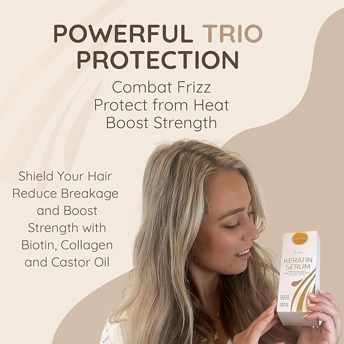 VITAMINS hair cosmetics Keratin Protein Hair Serum - Anti Frizz Control Hair Oil Repair Treatment - Gloss Shine & Heat Protectant for Frizzy Dry Damaged Locks