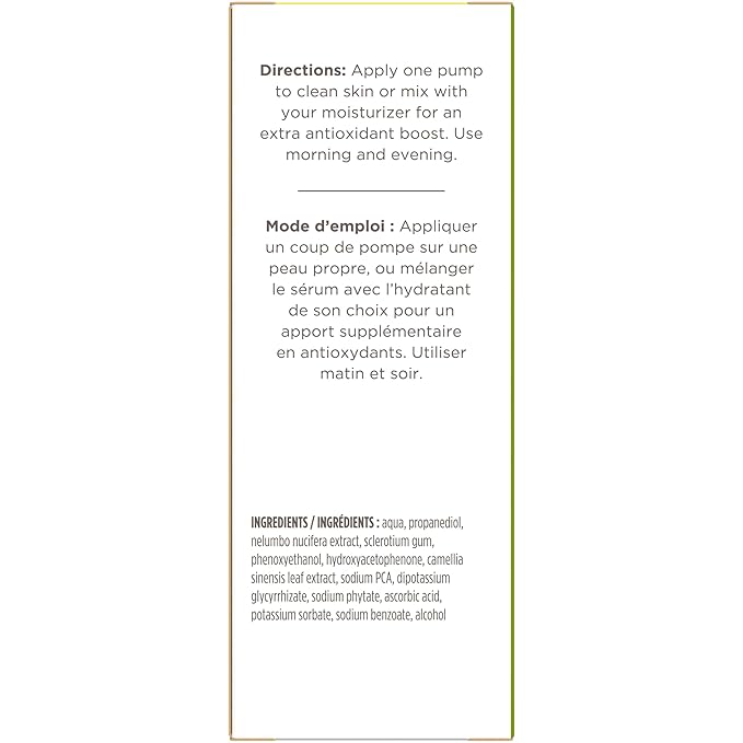 Burt's Bees Green Tea Face Serum, Protects & Improves Skin Tone with Antioxidant Rich Green Tea & Lotus, Naturally Brightening & Firming, Lightweight - Antioxidant Booster Serum (1 oz)