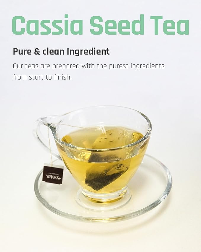 Ssanggye Cassia Seed Tea 1.2g X 40 Tea Bags, Sicklepod Premium Korean Herbal Tea Hot Cold Kyulmyungja Cha 결명자차 Nutty Savory Herb 4 Seasons Made in Korea