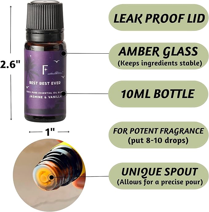 Folkulture Sleep Essential Oils Set | Pure Essential Oils for Diffusers for Home, Set of 6 Essential Oil Blend or Oil Diffuser Essential Oils for Gifts for Mom- Lavender, Rosemary & Peppermint