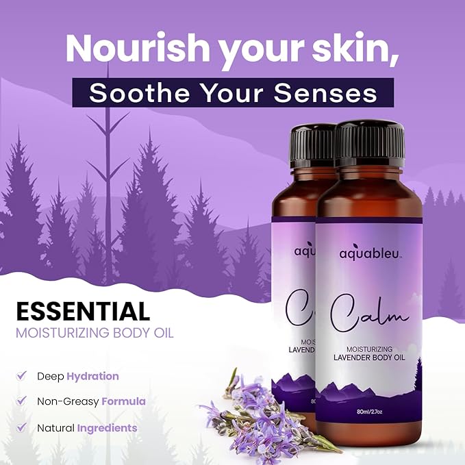 Lavender Massage Oil – Calming Aromatherapy Blend for Relaxation – 80ml Bottle – Ideal for Tranquility – Great Gift for Women