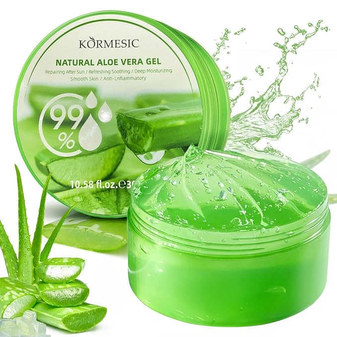 Facial Aloe Vera Gel, 99% Pure Aloe Vera Moisturising Gel for Skin, Scalp and Hair, Soothing Aloe Vera Facial Moisturising Gel, Multi-Purpose Skin Care, Soothe Your Skin (10 oz)