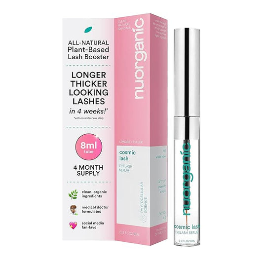 'Cosmic Lash' Eyelash Serum | Lash Growth Serum Without Prostaglandins | Thicker, Longer, More Defined Lashes Naturally | 4 Months Supply XL Size | Made in USA, cGMPA Certified Lab