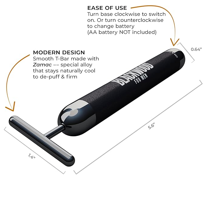 Blackwood For Men Eye Roller Facial Massager - Face Sculpting Tool for Men-Fights Puffy Eyes, Dark Circles, & Crow's Feet- Self Care Gifts Face Massager Facial Tools-Gua Sha & Jade Roller Alternative