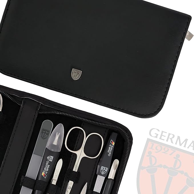 3 Swords Germany – Manicure Pedicure kit Set with Genuine Leather case - Made in Solingen/Germany