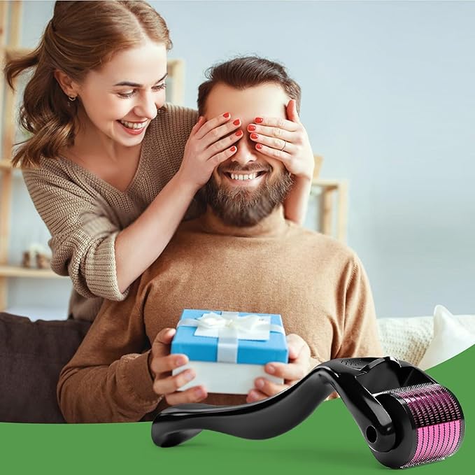 Derma Roller 0.5mm Microneedles Roller for Face, Scalp & Beard - Derma Roller, skin care Scalp Roller | Safe for Beginners | For Both Women & Men