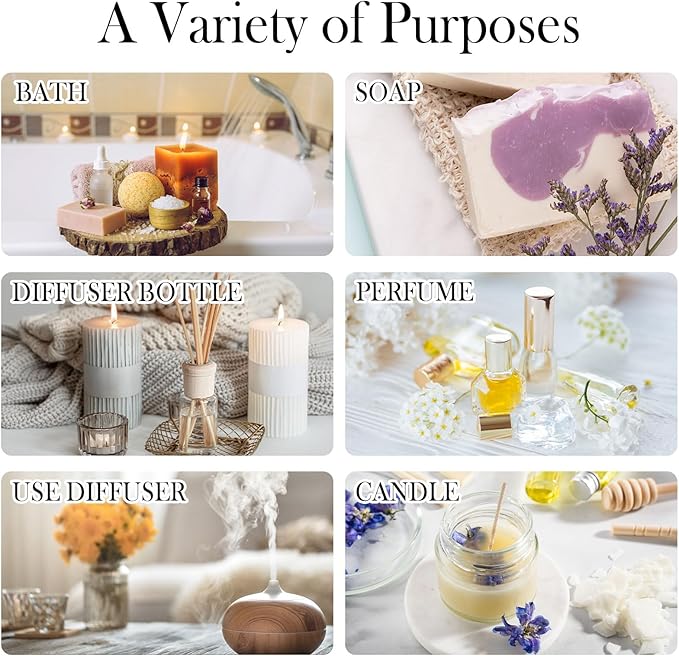 20 Pack Pure Essential Oil Set, Aromatherapy Oil for Diffuser, Candle Making, Home Apartment, Tea Tree, Lavender, Lemon, Peppermint, Eucalyptus, Cinnamon, Rose, Sandalwood, Patchouli 20 Flavors