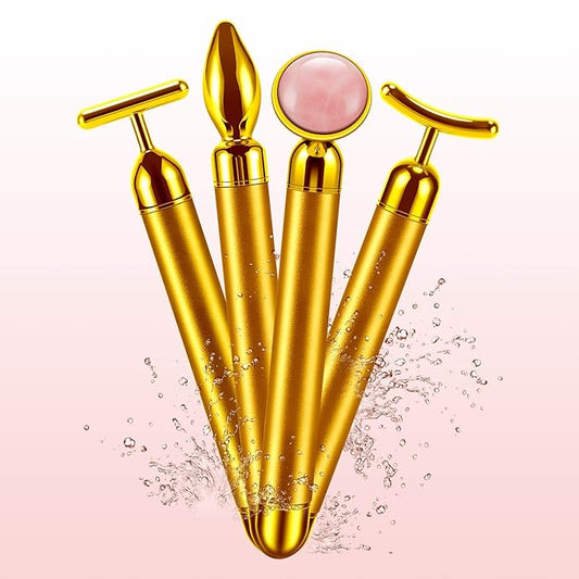 4-in-1 Face Massager Roller 24k Golden Face Roller, Arm Eye Nose Massage for Face Facial Massager Skin Care Tools