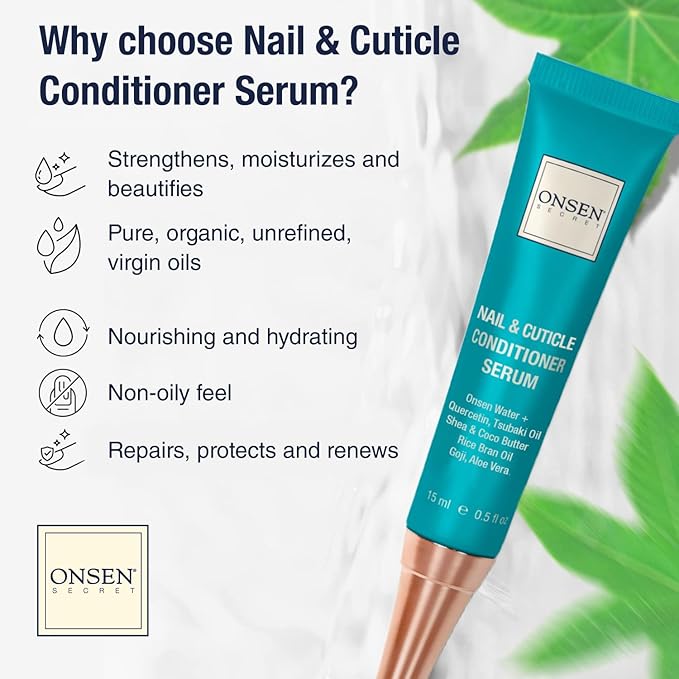 Onsen Nail & Cuticle Cream Treatment w/Japanese Tsubaki, Jojoba & Lavender Oil, Shea Butter – Strengthens Nails, Softens Cuticles - Daily Repair Care (2 Count/15 ml)