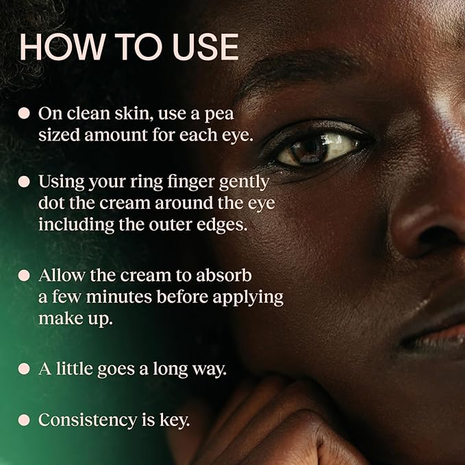 Caffeine Eye Cream for Dark Circles Puffiness and Wrinkles - Fragrance Free - Anti-aging Eye Care for Sensitive Skin - Made in the USA for Men and Women - 1 Oz