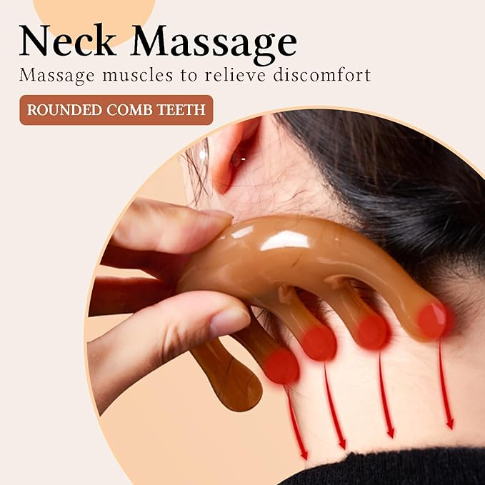 Head Massager Scalp Resin Handheld Wide Tooth Comb Relax Massage Tool for Soothing Head Massage