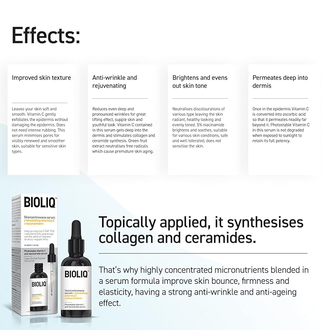 Pro Photostable Vitamin C & Niacinamide Serum - with Green Fruit Extract and 10% SAP Concentration - For Radiant and Supple Skin - 20ml