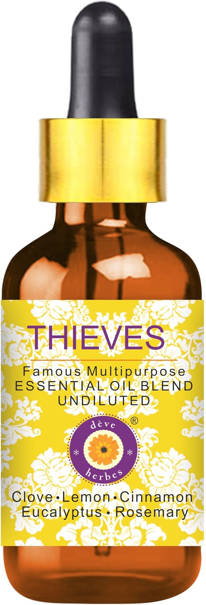 Deve Herbes Thieves Multipurpose Undiluted Essential Oil Blend with Glass Dropper 30ml (1 oz)