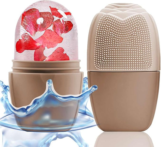 KOGITI Face Ice Roller & Mold - Beauty Facial Massage Tool for Puffiness Relief, Ice Cube Holder