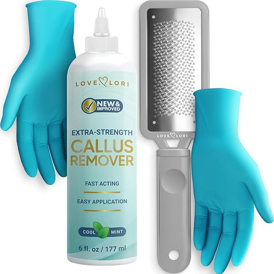Professional Foot Scrubber Dead Skin Remover Kit - Foot File & Callus Gel Feet Scrubber Scraper Bundle, 6oz