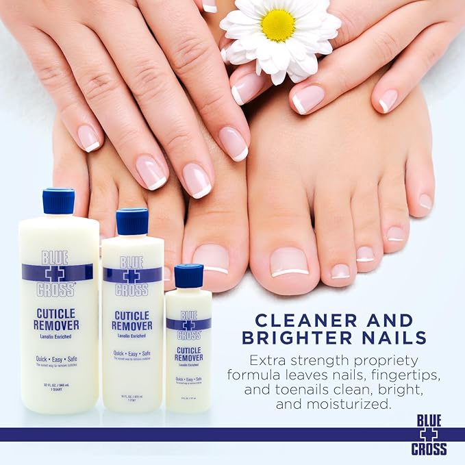Blue Cross Hydrating, Moisturizing, Strengthening Cuticle Remover Oil with Lanolin + Extra Strength Callus Remover Gel for Heel or Feet, 6 oz each, 2 pack Bundle