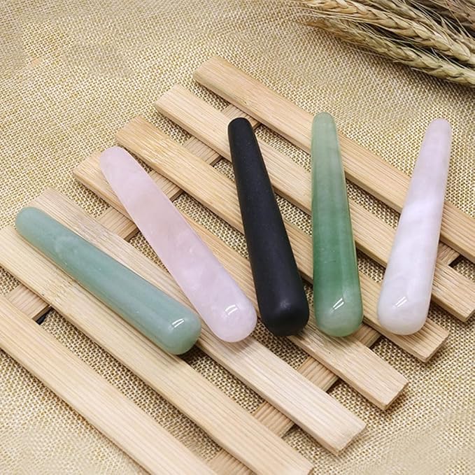 SUPVOX Jade Massage Wand Anti Aging Facial Massager Crystal Massaging Scraping Tool for Face Puffiness Pain Relief