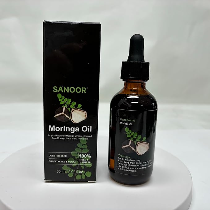 Moringa Miracle Oil - 100% Pure & Cold-Pressed - Deeply Hydrating Oil for Hair & Skin with Natural Nutrient-Rich Hair Butter for Strength & Shine - 2.02oz (60ml)