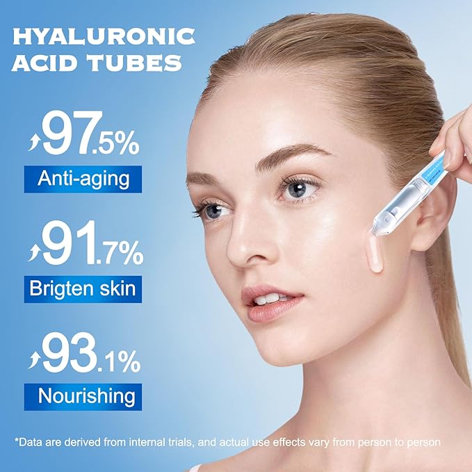Hyaluronic Acid Tubes, 30pcs 3% Hyaluronic Acid Serum Ultra-Hydrating Vials, 3% Hyaluronic Acid Serum for Face,Single-Use Hyaluronic Acid Tubes Vials, Nature Perfection Hyaluronic Acid