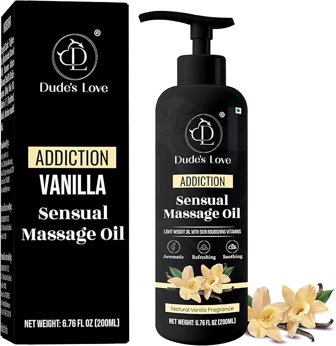 Organic - Edible Aromatic Vanilla Massage Oil | Natural Vanilla & Jasmine with Coconut Oil