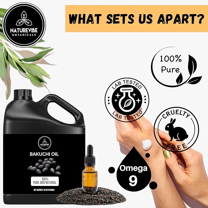 Naturevibe Botanicals Bakuchi (Babchi) Oil 32 Ounces | 100% Pure and Natural | Great for Skin Care and Hair Care