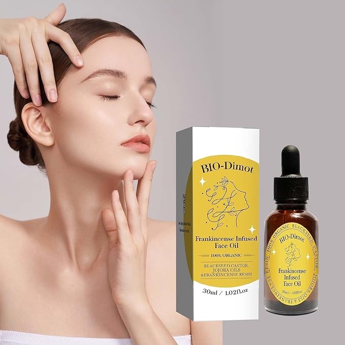 2 Pcs Frankincense Resin Oil, Organic Frankincense Infused Black Seed and Castor and Jojoba Oils for Skin Hydration Anti-Aging Face Serum.