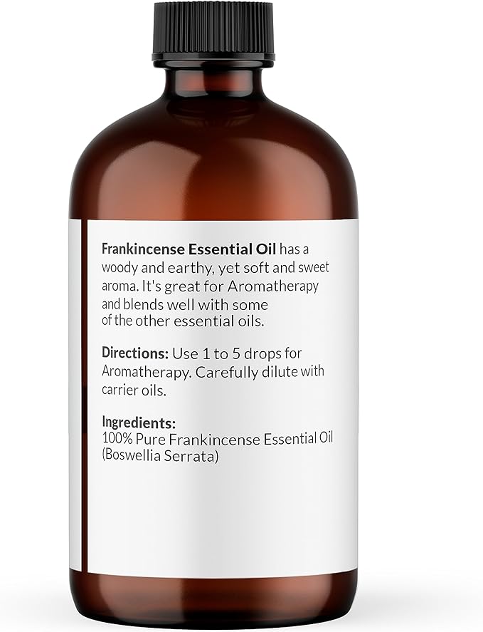 NaturoBliss 100% Pure Frankincense Essential Oil Therapeutic Grade Premium Quality (4 fl. oz) with Glass Dropper, Perfect for Aromatherapy
