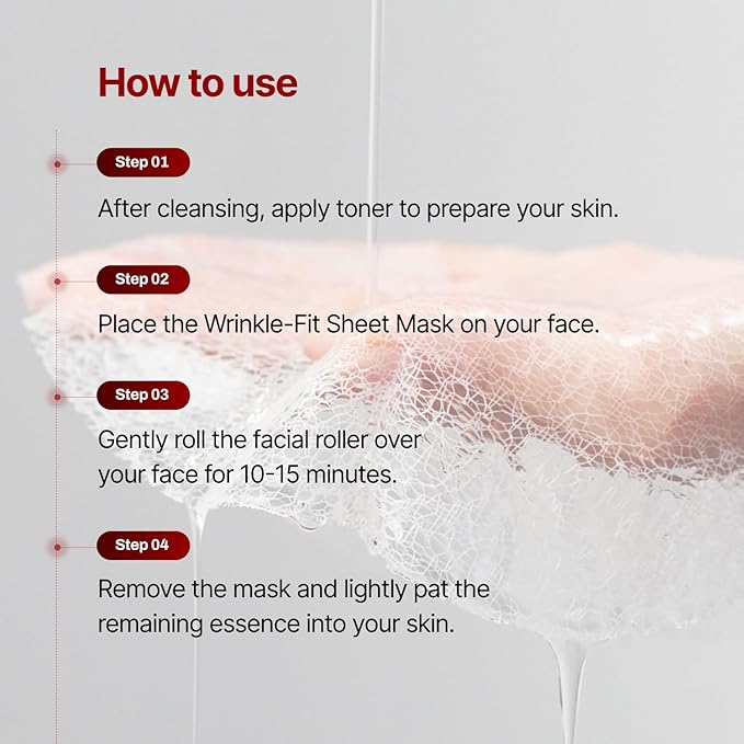 MEDITHERAPY Wrinkle-fit Mask + Facial Roller, Collagen Mask, Lifting Sagging Skin, Hydrating, Improving Elasticity, Glass Skin, Korean Skincare