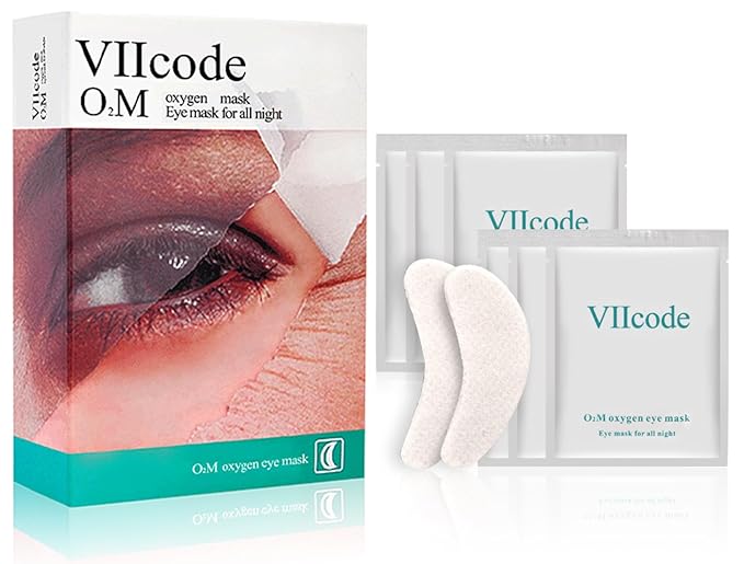 O2M Oxygen Eye Mask for All Night Repair -Under Eye Gel Patches, 8 Hours Oxygen Treatment-Reduce Wrinkles, Eye Bags, Puffiness, Dark Circles -Skin Care Products（6 Pairs